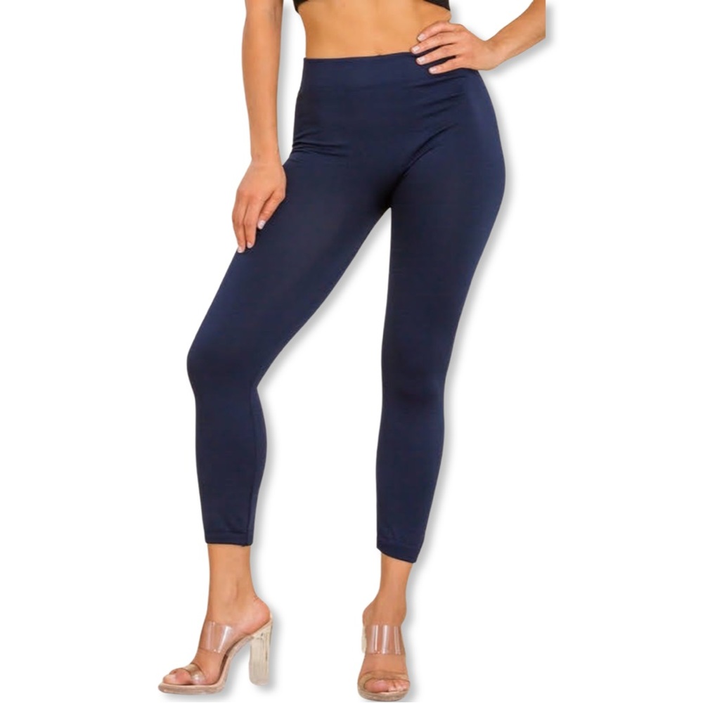 Fleece Leggings-Navy